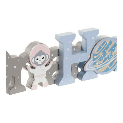 Prydnadsfigur DKD Home Decor Astro Monkey Naturell 29,5 x 3 x 9 cm (2 antal)