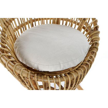 Fåtölj DKD Home Decor 8424001750092 Naturell Bomull Vit Rattan (74 x 67 x 85 cm)