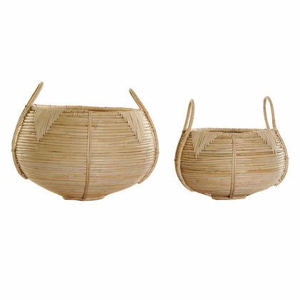 Korg - set DKD Home Decor Rattan Bali (2 pcs) (25 x 25 x 22 cm) (35 x 35 x 37 cm)