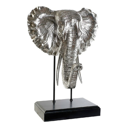 Prydnadsfigur DKD Home Decor RF-177266 42 x 30 x 56 cm Elefant Silvrig Svart Harts Kolonial Trä MDF