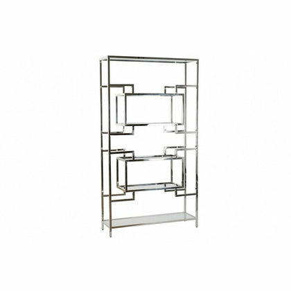 Bokhylla DKD Home Decor Silvrig Metall Glas Stål 100 x 29 x 180,5 cm