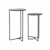 2-bordsset DKD Home Decor Svart Metall Glas Plast 38 x 38 x 70 cm