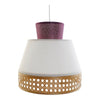 Taklampa DKD Home Decor Vit Polyester Bambu 220 V 50 W Violett (46 x 46 x 45 cm)