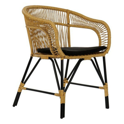 Kerti szék DKD Home Decor MB-178988 51 x 61 x 81 cm Naturell Svart Metall syntetisk rattan