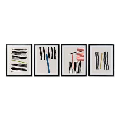 Tavla DKD Home Decor Lines Abstrakt Modern 35 x 3 x 45 cm (4 antal)