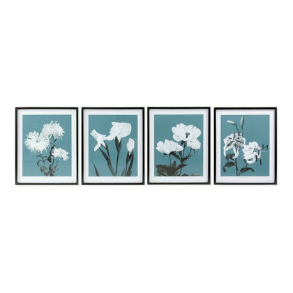 Tavla DKD Home Decor Flowers 55 x 2,5 x 70 cm Virágok Modern (4 Delar)