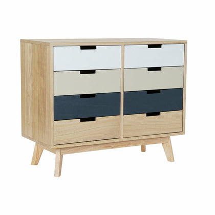 Kommod DKD Home Decor   Naturell Beige MDF Vit Mörkgrå Paulowniaträ (79 x 35 x 65 cm)