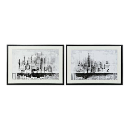 Tavla DKD Home Decor CU-180446 84 x 3 x 60 cm New York (2 antal)