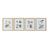 Tavla DKD Home Decor 43 x 3 x 53 cm Botaniska växter (4 Delar)