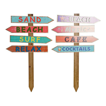 Prydnadsfigur DKD Home Decor Strand Signaler 54,5 x 2,5 x 90 cm Brun Multicolour Medelhavs (2 antal)