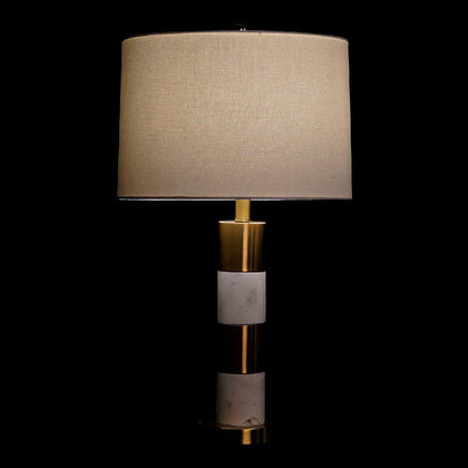Bordslampa DKD Home Decor LA-180680 Gyllene Metall Vit Marmor 220 V 38 x 38 x 69 cm 60 W