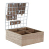 Låda för örtte DKD Home Decor Life is Good Metall Trä MDF (16 x 16 x 9 cm)