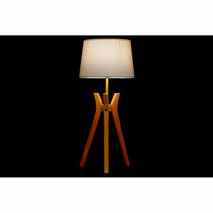 Bordslampa DKD Home Decor Brun Beige Polyester Trä 220 V 50 W