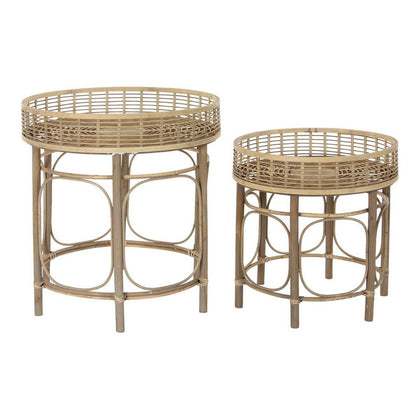 Sidobord DKD Home Decor Rattan (2 pcs)