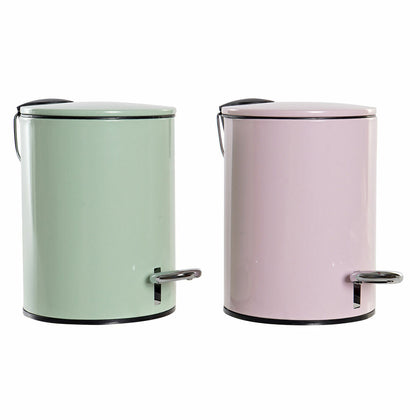 Papperskorg DKD Home Decor LB-181142 Rosa Mint Metall 3 L (2 antal)