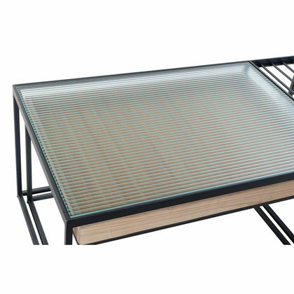 Tidningsbord DKD Home Decor Trä Metall Bambu Glas (2 pcs) (110 x 60 x 45 cm) (79 x 56 x 41.5 cm)