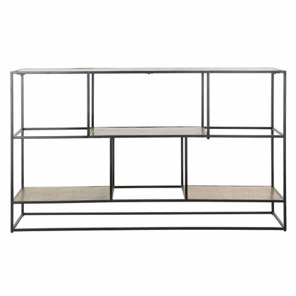 Bokhylla DKD Home Decor Svart Gyllene Aluminium 3 Hyllor (140 x 30 x 85 cm)