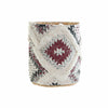 Korg DKD Home Decor Vit Svart Röd Jute Plast Frans Boho Ikat 27 x 27 x 32 cm