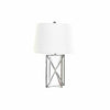 Bordslampa DKD Home Decor Vit Silver Polyester Metall 220 V 50 W (38 x 38 x 58 cm)