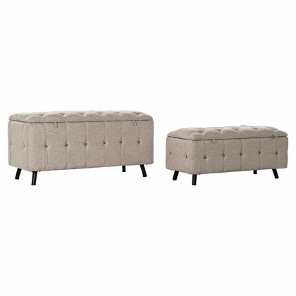 Sittpall DKD Home Decor   Svart Beige Metall 103 x 42 x 52 cm (2 antal)