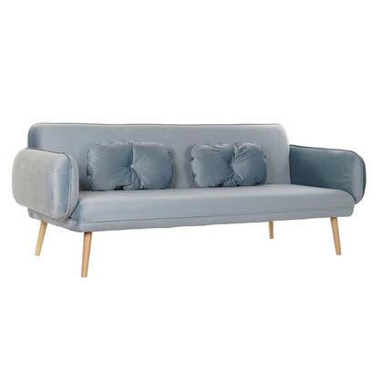 Soffa DKD Home Decor 200 x 85 x 80 cm Metall Sammet Himmelsblå Plast Modern