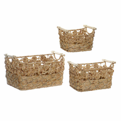 Korg - set DKD Home Decor Fibrer Boho Sjögräs (3 pcs)