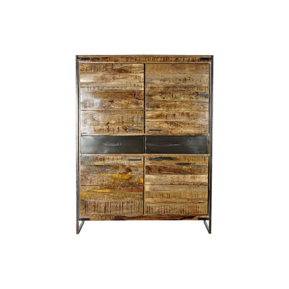 Skåp DKD Home Decor 8424001857029 120 x 41 x 161 cm Naturell Svart Stål Mangoträ