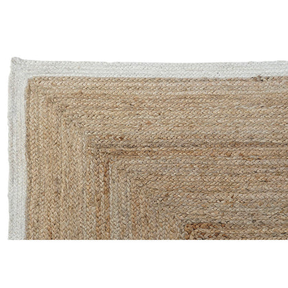 Matta DKD Home Decor Scandi Polyester Bomull Vit Ljusbrun Jute 120 x 180 x 1 cm