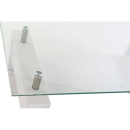 Sidobord DKD Home Decor Vit Trä Metall Glas Plast 120 x 60 x 42 cm