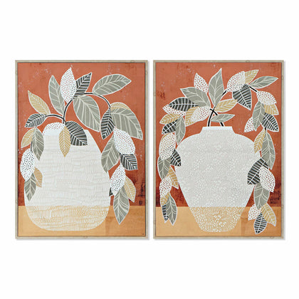 Tavla DKD Home Decor 52 x 2,7 x 72 cm Vas Traditionell (2 antal)