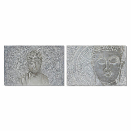 Tavla DKD Home Decor 120 x 2,8 x 80 cm Buddha Orientalisk (2 antal)