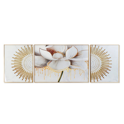 Tavla DKD Home Decor Blomster (240 x 3 x 80 cm)