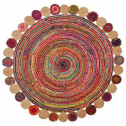 Matta DKD Home Decor Bomull Multicolour Jute (160 x 160 x 1 cm)