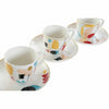 Set med kaffekoppar DKD Home Decor Abstrakt 80 ml Vit Multicolour