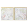 Tavla DKD Home Decor 80 x 4 x 80 cm Virágok Shabby Chic (2 antal)