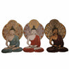 Väggdekoration DKD Home Decor 20 x 4 x 30,3 cm Röd Blå Gyllene Buddha Orientalisk (3 Delar)