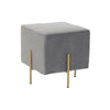 Fotpall DKD Home Decor Scandi Grå Gyllene Metall Sammet 42 x 42 x 45 cm