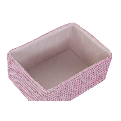 Korg - set DKD Home Decor 41 x 29 x 18 cm Silvrig Grå Rosa polypropen