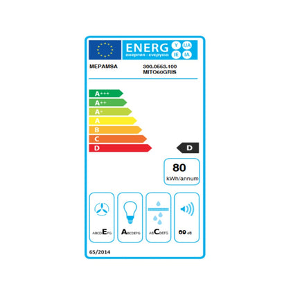 Konventionell fläkt Mepamsa MITO 60 60 cm 490 m3/h 66 dB 140W