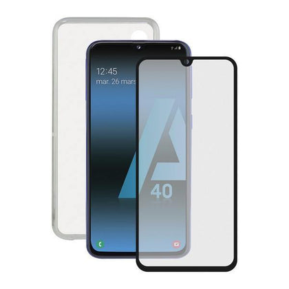 Skärmskydd i Härdat Glas för Mobiltelefon + Mobilfodral Samsung Galaxy A40 Contact Flex TPU - DETDUVILLLHA.SE