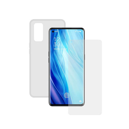 Skärmskydd i Härdat Glas för Mobiltelefon + Mobilfodral Oppo Reno 4 Pro Contact Transparent