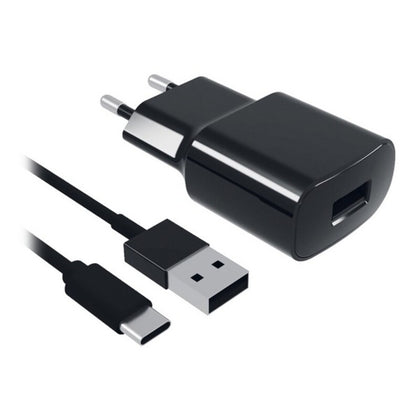 Väggladdare + USB C kabel Contact 2A Svart
