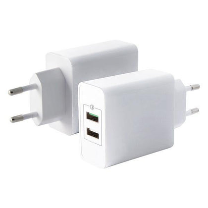 Väggladdare KSIX Quick Charge 3.0 USB Vit - DETDUVILLLHA.SE