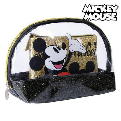 Necessär Mickey Mouse Gyllene Svart (2 Pcs) - DETDUVILLLHA.SE