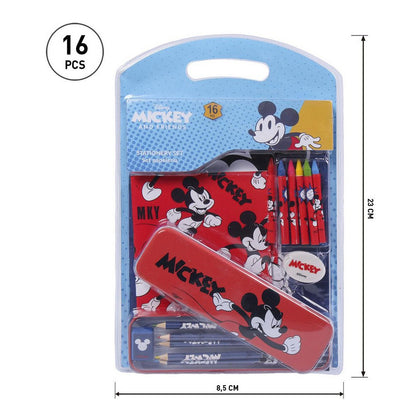 Brevpapper Set Mickey Mouse Blå (16 pcs)