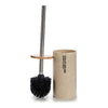 Toalettborste Beige Silvrig Metall Harts Bambu 9,6 x 37,5 x 9,6 cm