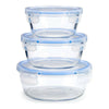 Lunchlådor, set 3 Blå Transparent Glas 400 ml 580 ml