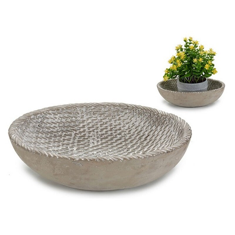 Tallrik vide Cirklar Cement (25.2 x 18.5 x 6.6 cm)