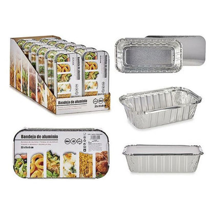 Uppsättning med Brickor Aluminium Med lock Rektangulär (6 pcs) (11 x 7 x 22 cm)