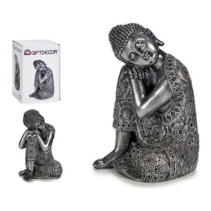 Prydnadsfigur Buddha Silver Harts (21,5 x 32,5 x 22,5 cm)